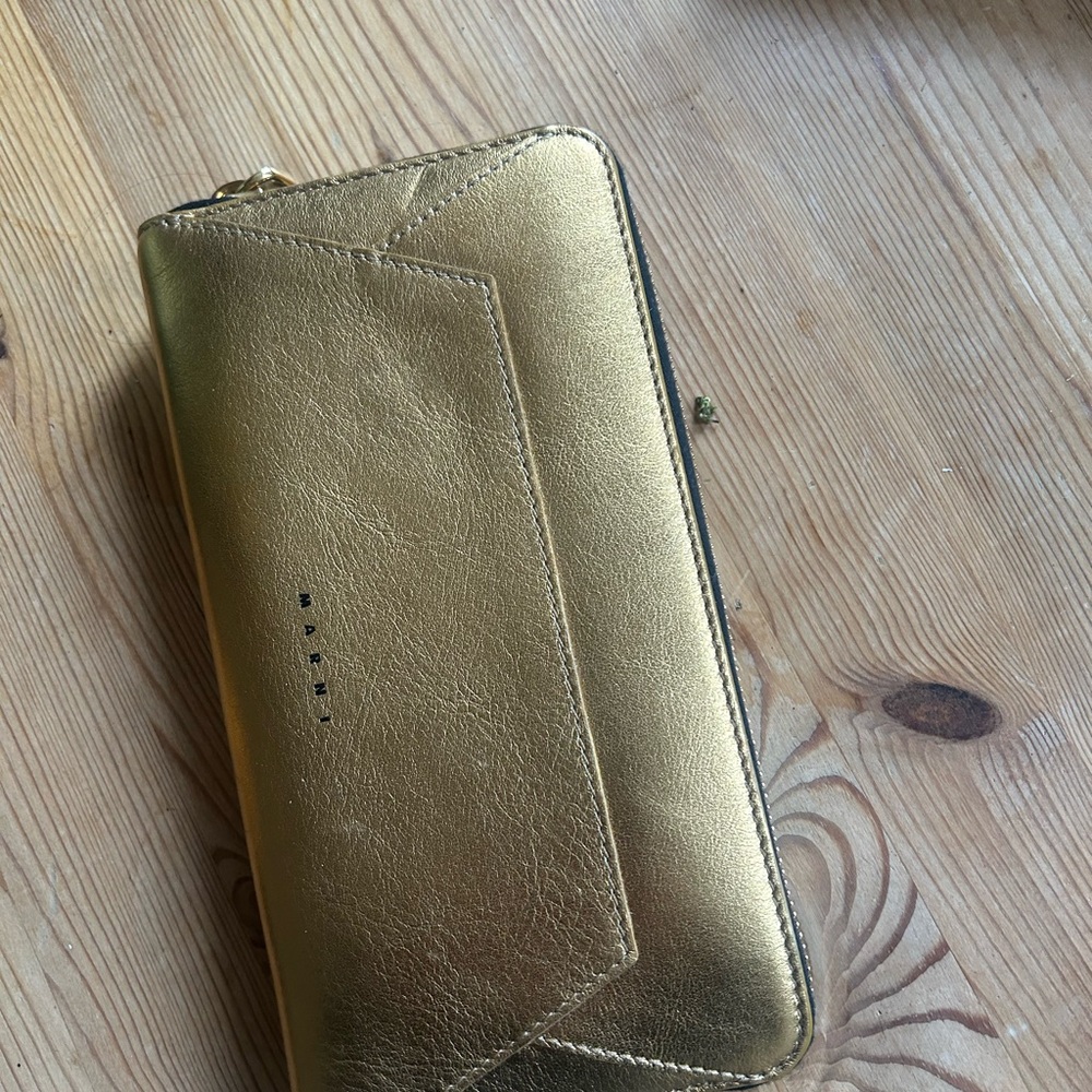Marni Gold leather wallet